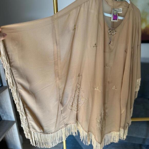 Swim New Original Anthony Tan Boho Embroidered Fringe Vacation Swim